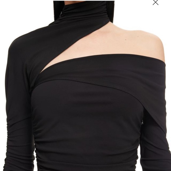Mugler H&M Gathered One-shoulder Mini Dress - Picture 4 of 5